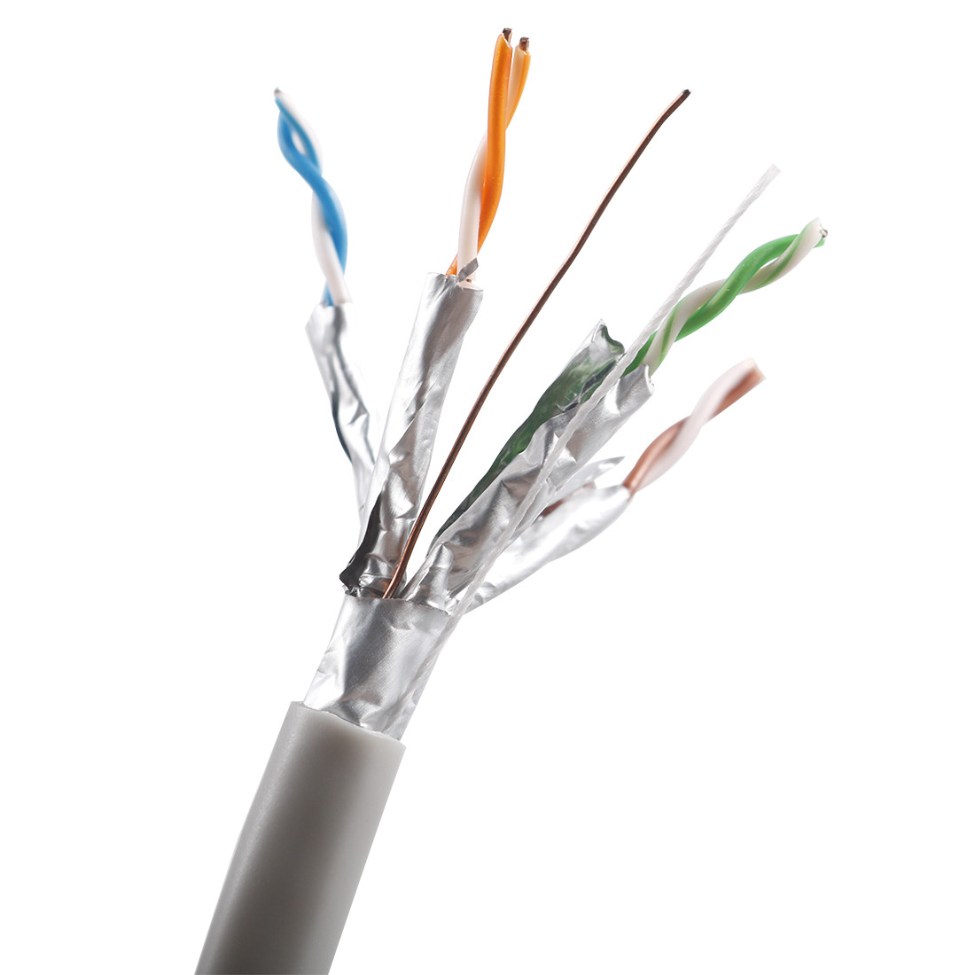 Copper PVC 10 Gigabit Ethernet Cables 23awg 0.57mm Cat6a Shielded Ethernet Cable