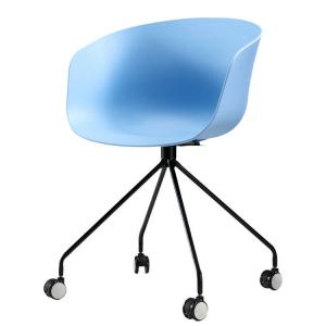 China Polypropylene Plastic Rolling Chair , Plastic Office Chairs With Wheels wholesale