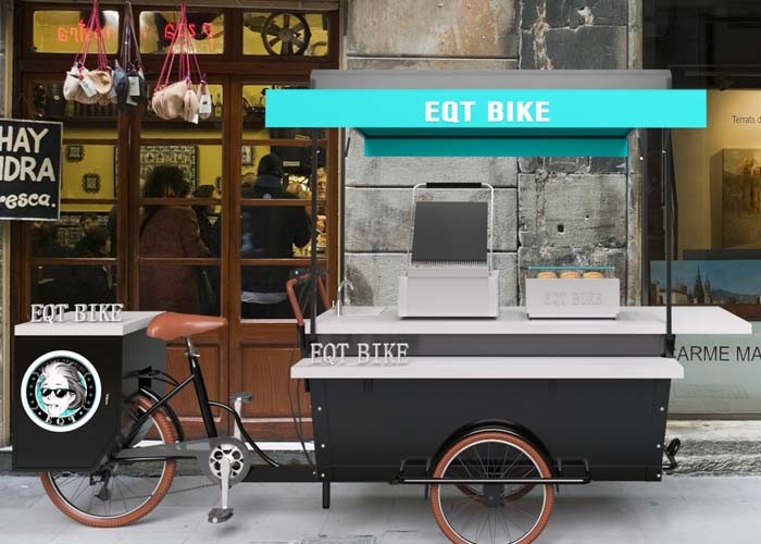 Multipurpose Scooter Trailer Food Cart Stainless Steel Frame With Water System