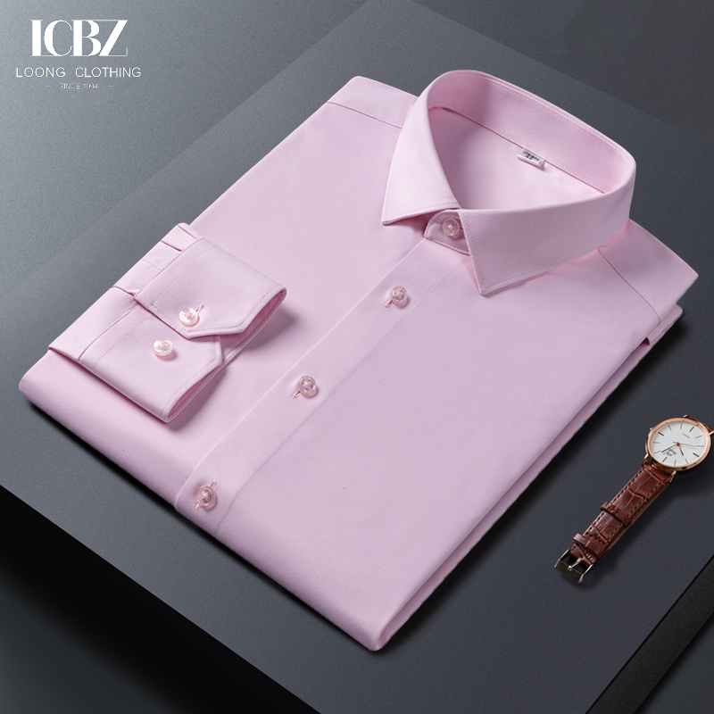 Seamless Three-proof Technology Men's Shirt for Long and Short Sleeves Anti-wrinkle Design