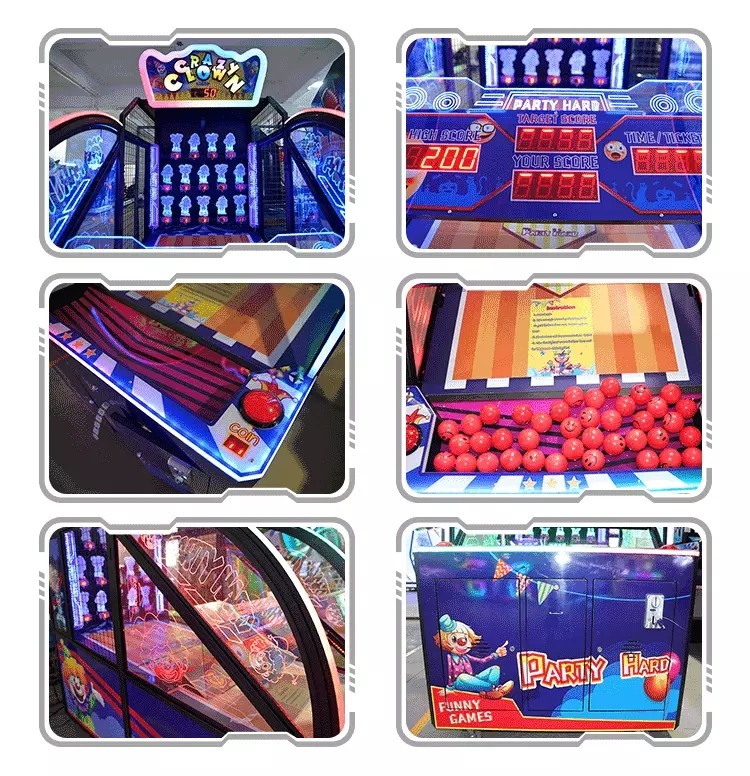 Shooting Game Trow Ball Crazy Clown Arcade Machine For Relaxation