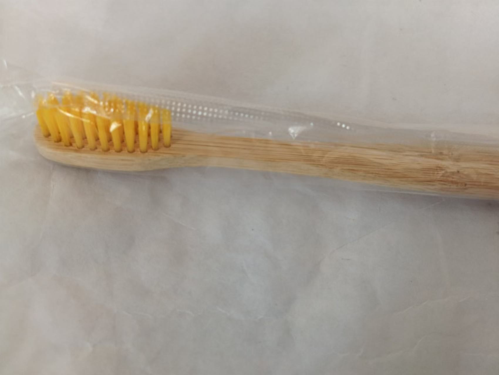 Cleaning Toothbrush Bamboo Handle Hotel Homestay Easy to Carry Teeth Cleaning Tool Yellow Plastic Bag Toothbrush