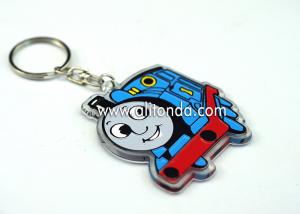 China Children gifts cute Thomas series trains keychain animation figures design acrylic key chains for kids promotional gifts wholesale