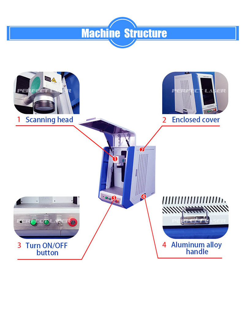 Small Desktop Enclosed UV 3D Photo Crystal Glass Acrylic Inner Laser Engraving Engraver Machine with Standard Lens 100mm