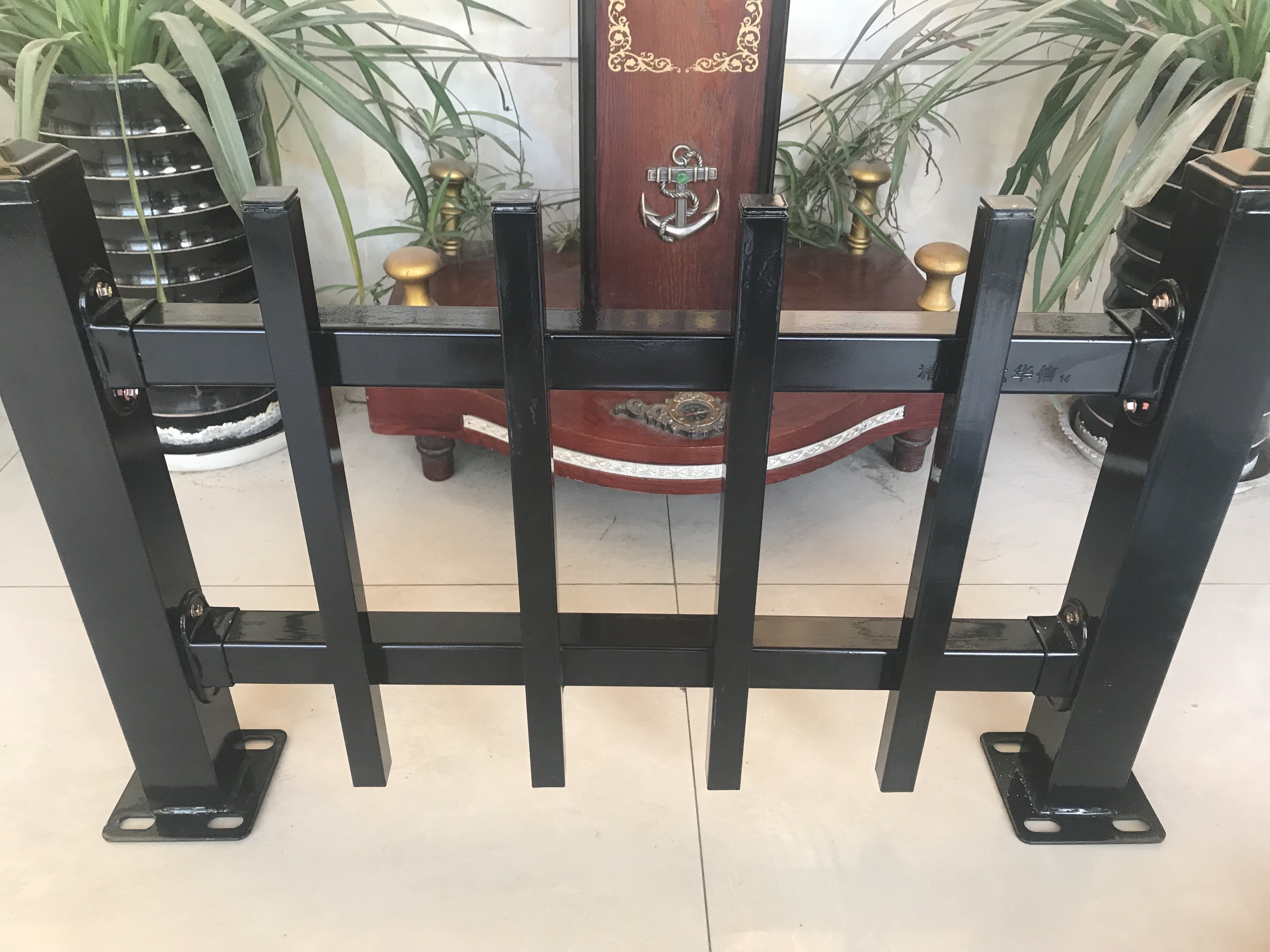1800mm height x 2350mm width flat top tubular steel fence panels INTERPON powder coated black