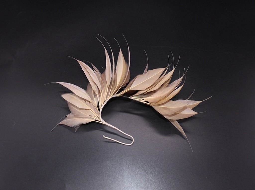 Dyed Pattern Goose Feather Flower Mount with Wire Accessory Durable Construction
