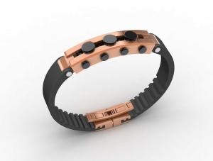 China Top Quality Europe Fashion Stainless Steel Genuine Leather Silicone Bangle Bracelet ADB154 wholesale