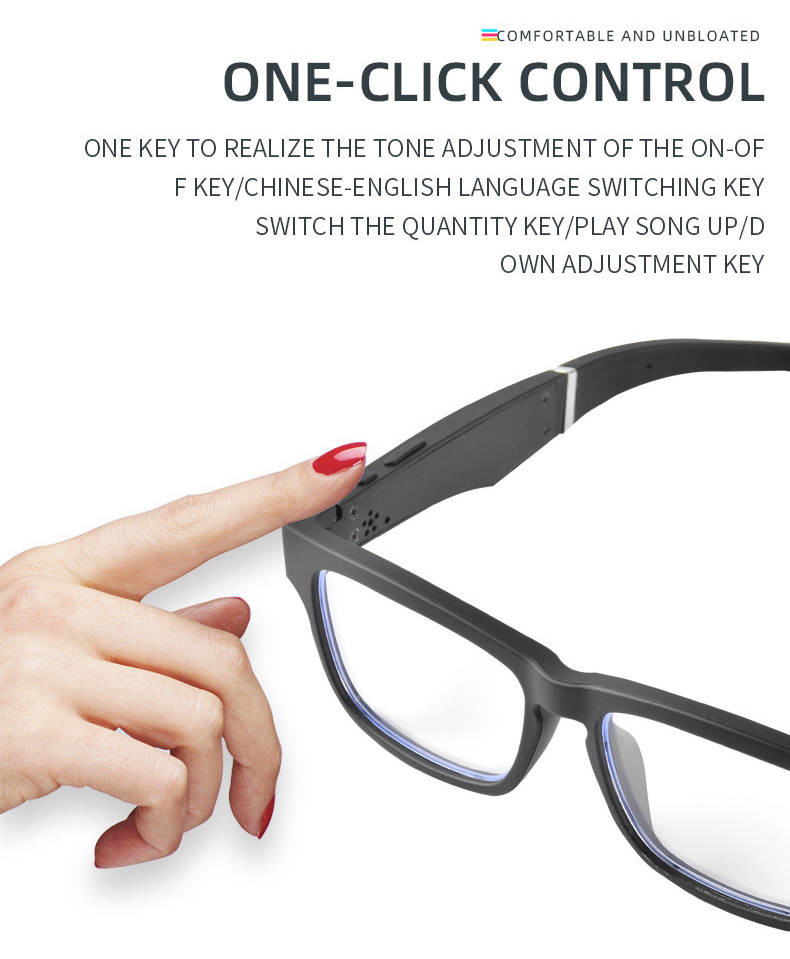 A2DP Smart Audio Sunglasses UVA UVB Ultraviolet Protection One Click Control