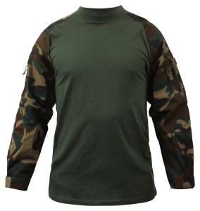 China Digital Woodland Tactical Combat Shirt Breathable Polyester Fabric wholesale