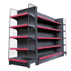 China Double Side Supermarket Display Shelving Cold Rolled Steel Material White Color wholesale