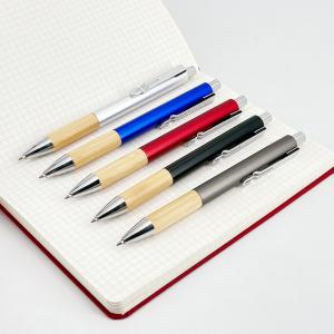 China Eco-Friendly Bamboo Grip Ballpoint Pen Press Metal Ball Pen For Writing Exams wholesale