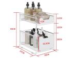 37L*21.5W*43Hcm Stainless Steel Kitchenwares 2 Tier Kitchen Storage Rack