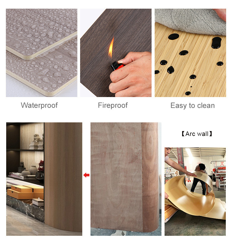 Hotel Decoration Modern Bamboo Charcoal Wood Veneer Paneling 5mm 8mm