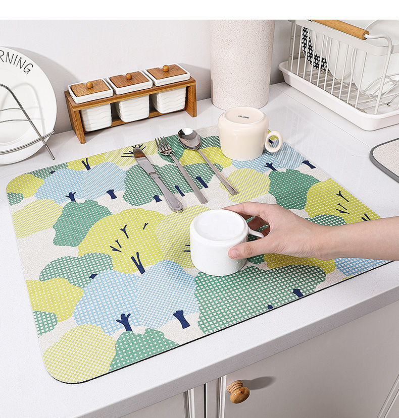 30*40cm/40*50cm Kitchen Drying Mat for Stone Countertops Customizable and Durable