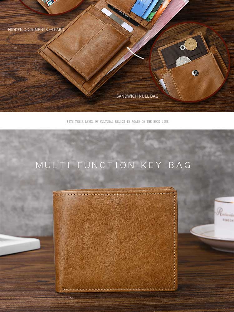 Men's RFID Leather Wallet with Smart Design and Other Pattern Type in Genuine Leather
