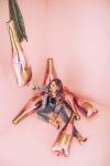 Foil Bottle Balloon Party Decorations , Rose Gold Engagement Party Decorations