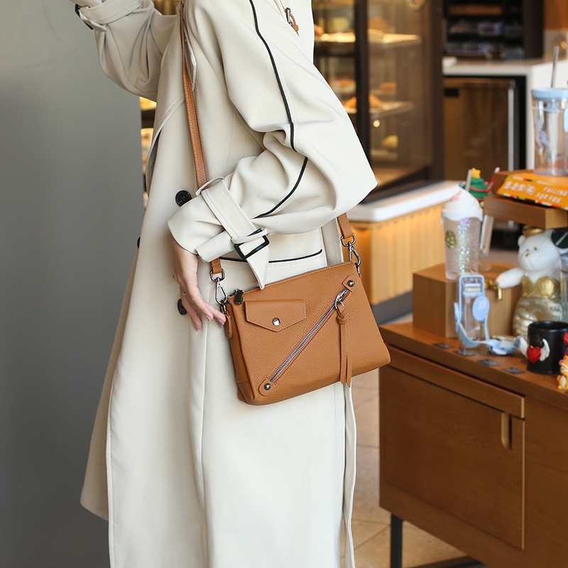 Custom Genuine Leather Shoulder Bag for Women Other Pattern Type Zipper Hasp Closure