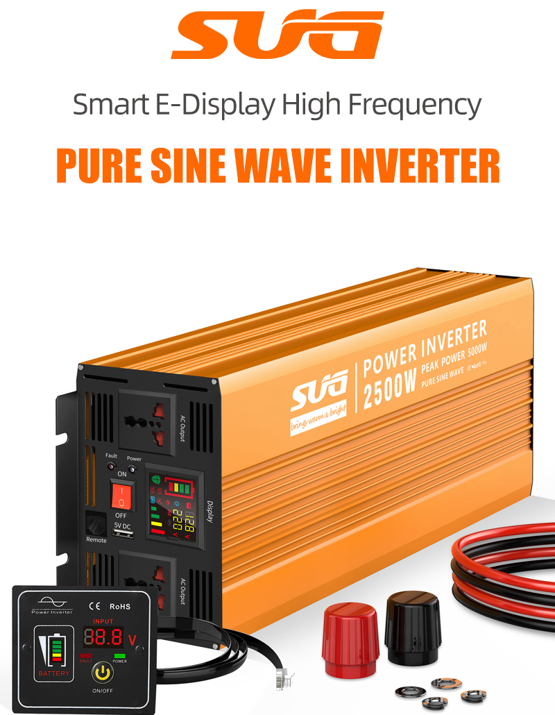 FCC DC To AC 2500W Output Voltage Pure Sine Wave Solar Inverter For Solar Power System