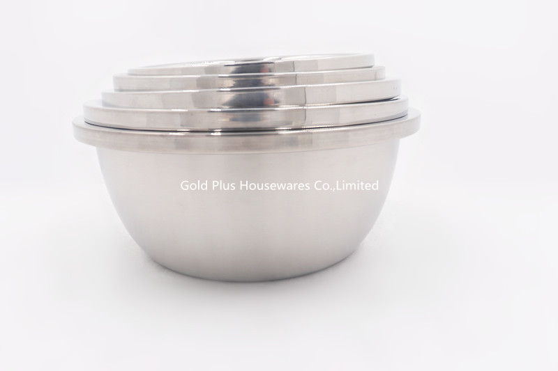 28cm 304 Stainless Steel Basin Kitchenware Food Grade Round Deep Mixing