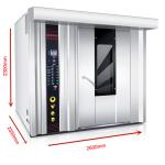 Diesel 42kw Commercial Baking Oven 64 Trays Hot Air Rotary Oven Stainless Steel