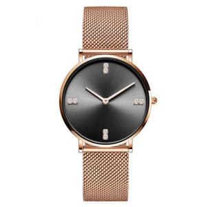 China Womens Fashion Watch Rose Gold Stainless Steel Quartz Watch wholesale