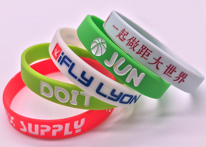 Hand Strap Luminous Silicone bracelet Recessed wrist Rubber strap custom OEM logo words color size wrist