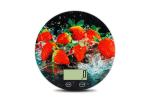 Colorful Printed Round Glass Platform Max 5KG Digital Kitchen Scale