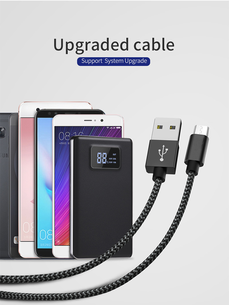 Nylon Braided 2A Fast Charging Cable Data Transfer Micro USB Type C