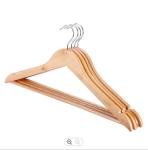 Wardrobe Heavy Duty Wooden Coat Hangers , 17.5in Large Wooden Coat Hangers