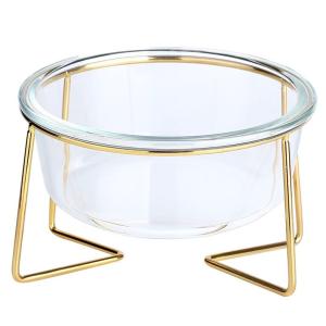 China 480ml 800ml Elevated Dog Food Bowl With Gold Stand Modern Minimalist Pet Supplies wholesale