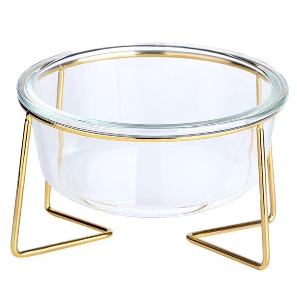 480ml 800ml Elevated Dog Food Bowl With Gold Stand Modern Minimalist Pet