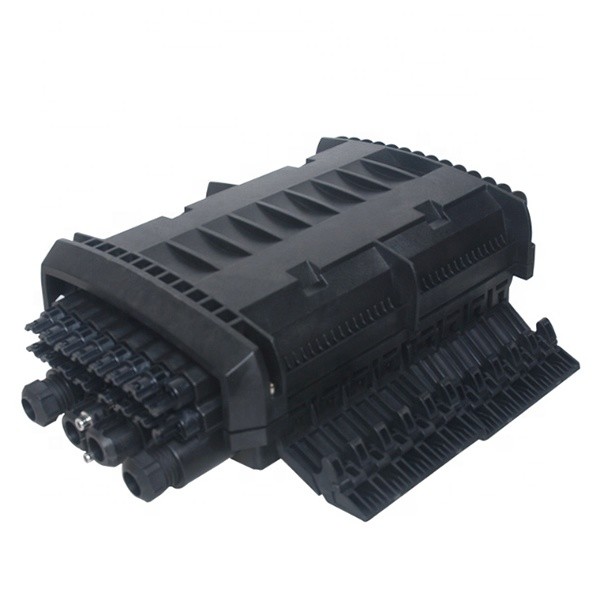 FTTH Fiber Optic Dome Closure 3 In 3 Out Black Fiber Optic Splice Closure IP68