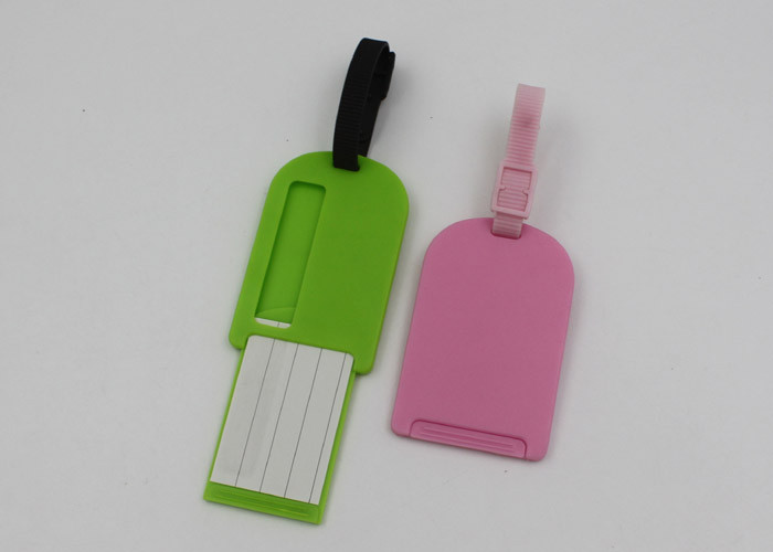Hotel PS Plastic Luggage Bag Tags With Rubber Loop For Promotional Gifts