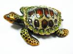 Metal Turtle Crystal Rhinestone Jewelry Box Trinket Box