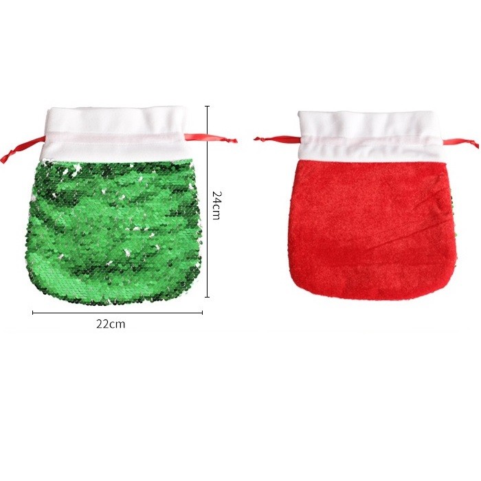 Customizable Sublimation Christmas Bags Santa Claus Gift Bag For Children
