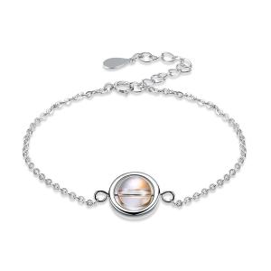 China 9.45in 0.08oz Sterling Silver Slider Bracelets Lead Free 925 Sterling Silver Bracelet SGS wholesale