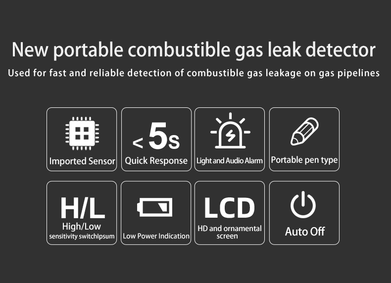 LCD Display Multimeter Accessories , Combustible Gas Leak Detector