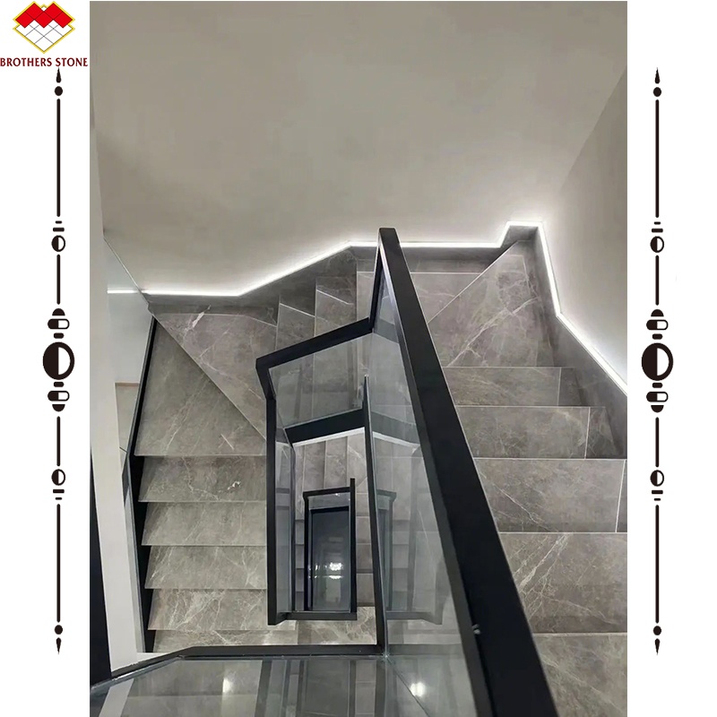 Brothers Stone White Onyx Steps Marble Stone Staircase for Indoor Onyx Marble Stairs