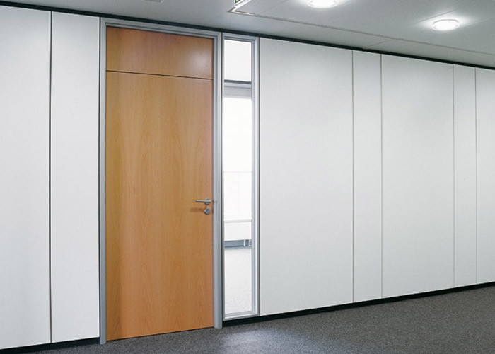 Pre Fabricated Solid Wood Partition Panel Office Partition Wall Systems 108mm