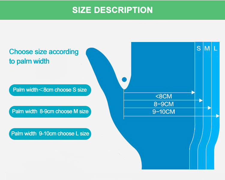 Work chemical pink logo blue printing rubber magenta powder free examination medical nitrile gloves disposable