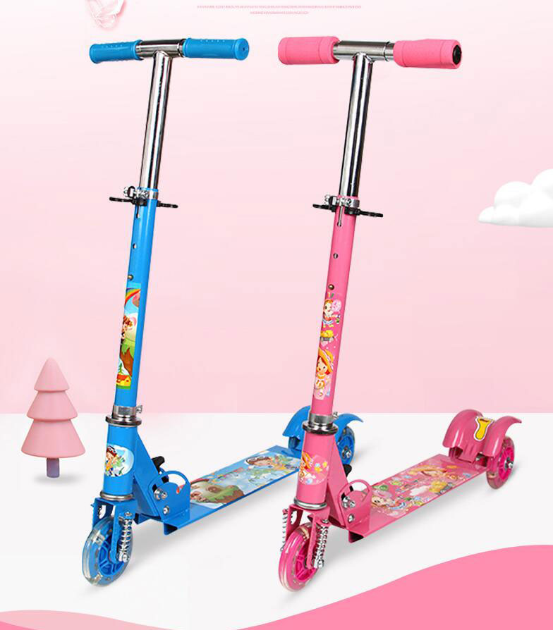 Foldable Kick Scooter for Kids Ages 3-12 Adjustable Height Max Load 200 LBS Portable