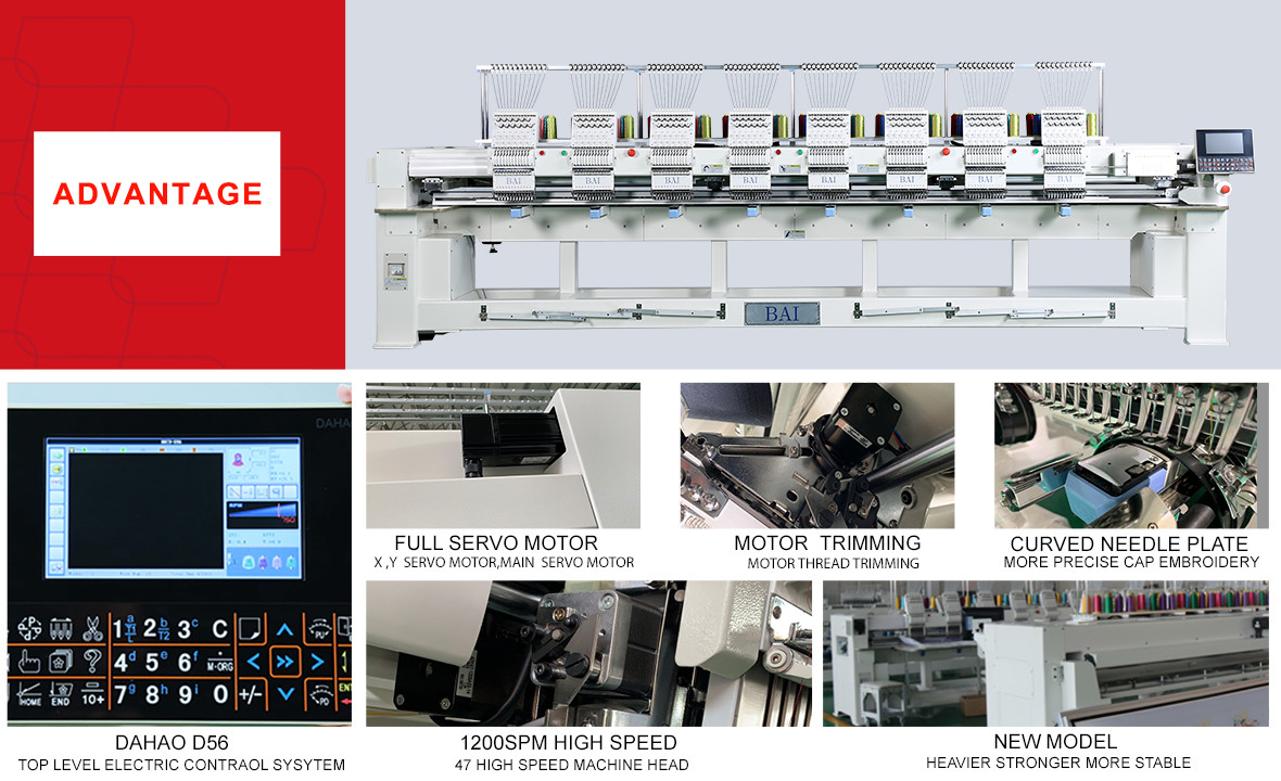 D56 Multi Needle Embroidery Machine 400mm Commercial Hat Embroidery Machine