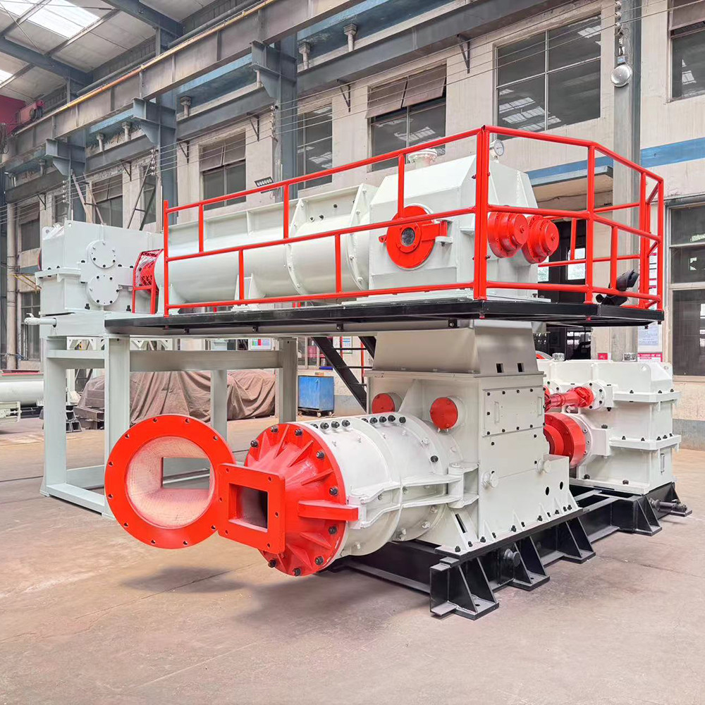 Double Stage Vaccum Extruder Clay Brick Extruder Fired Clay Brick Making Machine For Mud Column Extrusion