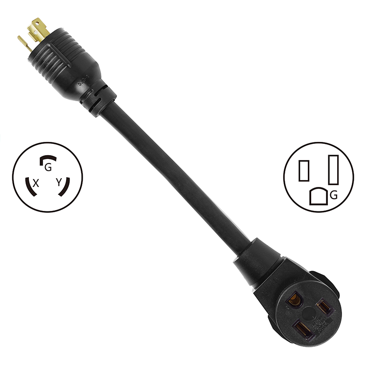 PVC Jacket NEMA L6-30P to 6-50R Connector 30Amp to 50Amp STW 10AWG 250V 1.5FT Power Cord Adapter for Welder Dryer EV Charger