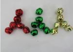 green, Red, golden color cross jingle bells christmas jingle bell ornament