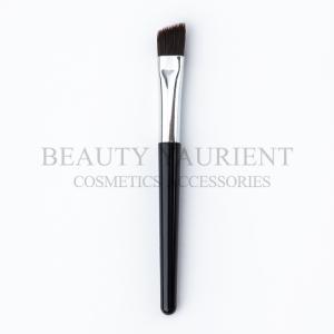 China Privated Logo Compact Makeup Brush Plastic Handle Angled Eyeliner Brush 15g wholesale