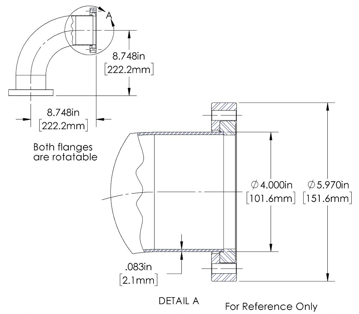 Durable NXF IOS CF 304/316 Stainless Steel Rotating Flange 90 Deg Rotating Flange Customizable Flange for OD 1/2-24 INCH