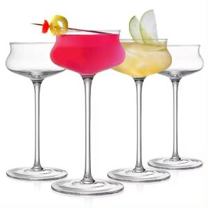 China Transparent BPA Free Cocktail Glass Wine Cup Set Bar 130 Ml wholesale