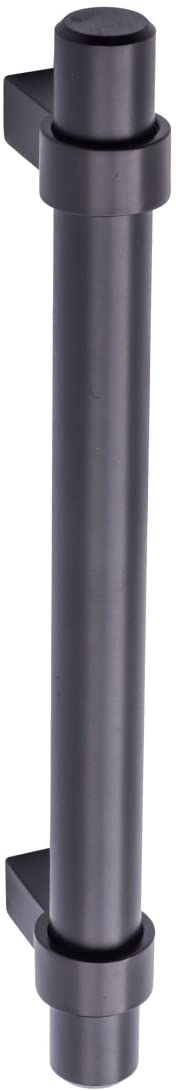 6.63-inch Stainless Steel Straight Bar Cabinet Handle 5-inch Hole Center Flat Black