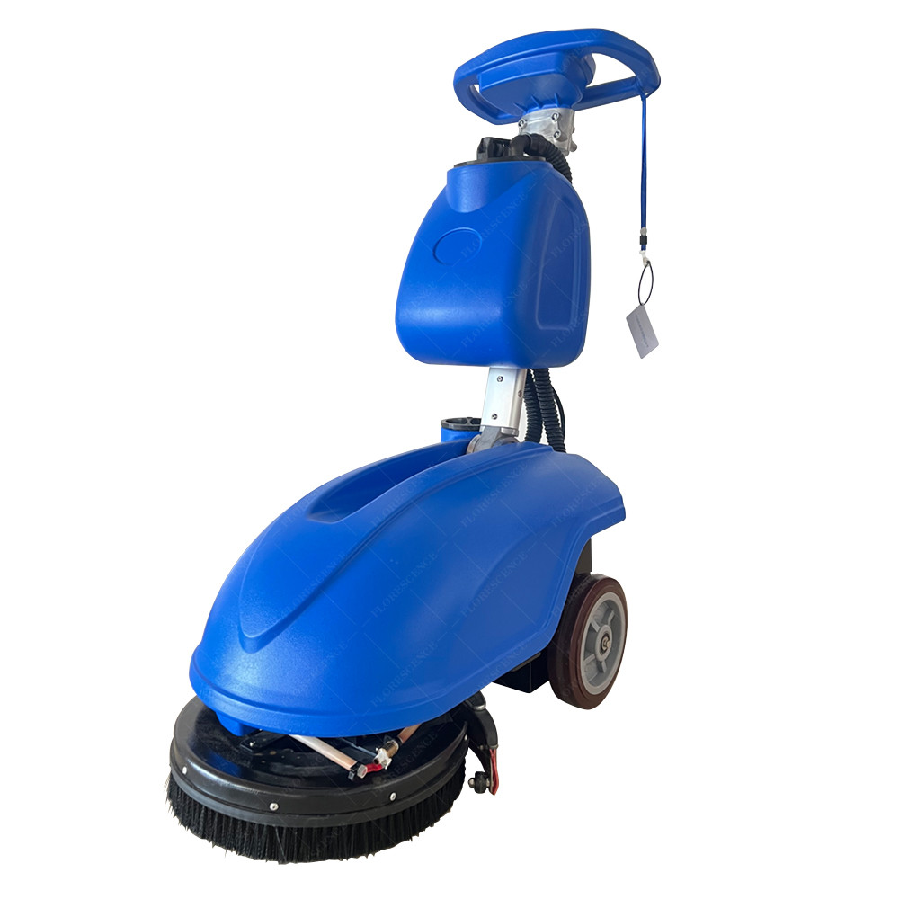 Blue Floor Scrubber With 350mm Cleaning Width New Energy Lead Acid Battery